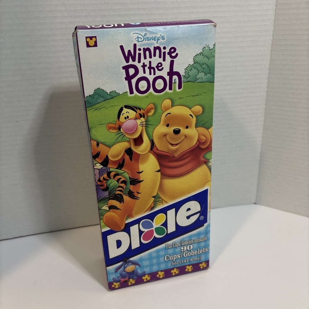 Vintage 2001 Disney's Winnie the Pooh Dixie Fun Cups 90 Count 5 Oz New Sealed